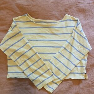 Madewell Yellow Striped Crop Top